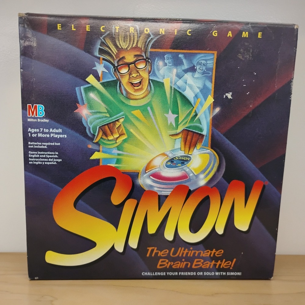 Vintage‎ 1997 Simon Electronic Game - Clear Case w/Original Box And Instructions